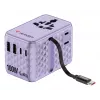 Adaptador de viaje universal Verbatim Charge 'n' Travel 100W con cable retráctil lila