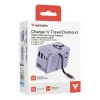 Adaptador de viaje universal Verbatim Charge 'n' Travel 100W con cable retráctil lila