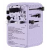 Adaptador de viaje universal Verbatim Charge 'n' Travel 100W con cable retráctil lila