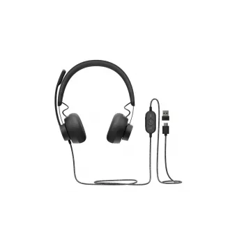 LOGITECH Zone Wired - USB-C / USB-A - auricular - MSFT Teams Zone - negro