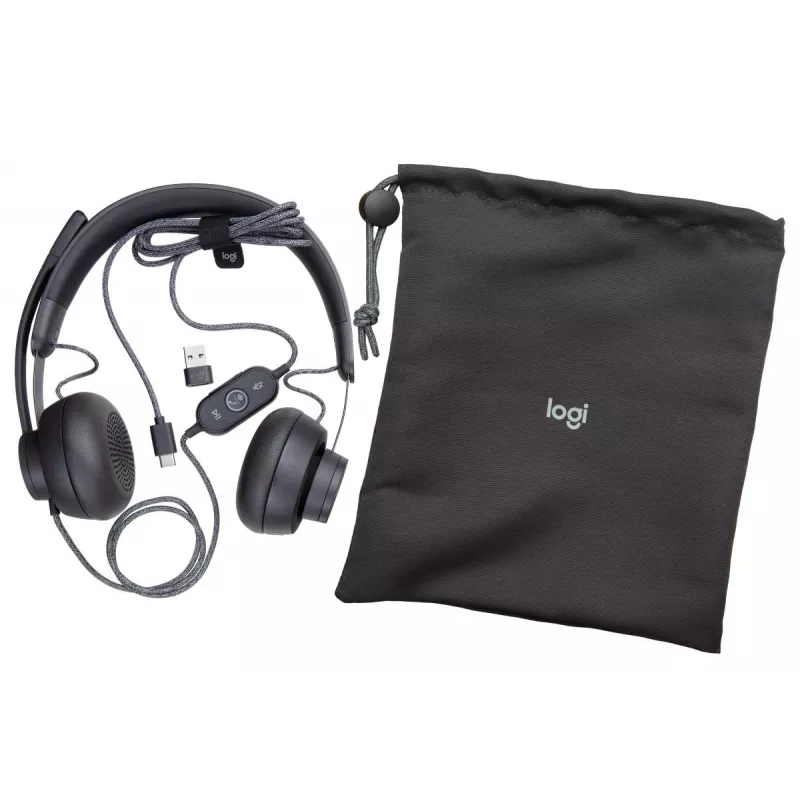 LOGITECH Zone Wired - USB-C / USB-A - auricular - MSFT Teams Zone - negro