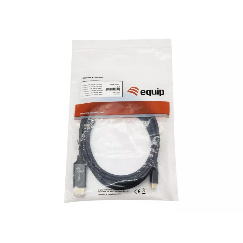 Equip Cable USB-C a HDMI, M/M, 3,0 m, 4K/60Hz, 3 m, USB Type-C, HDMI Type A (estándar), conector macho, conector macho, recto
