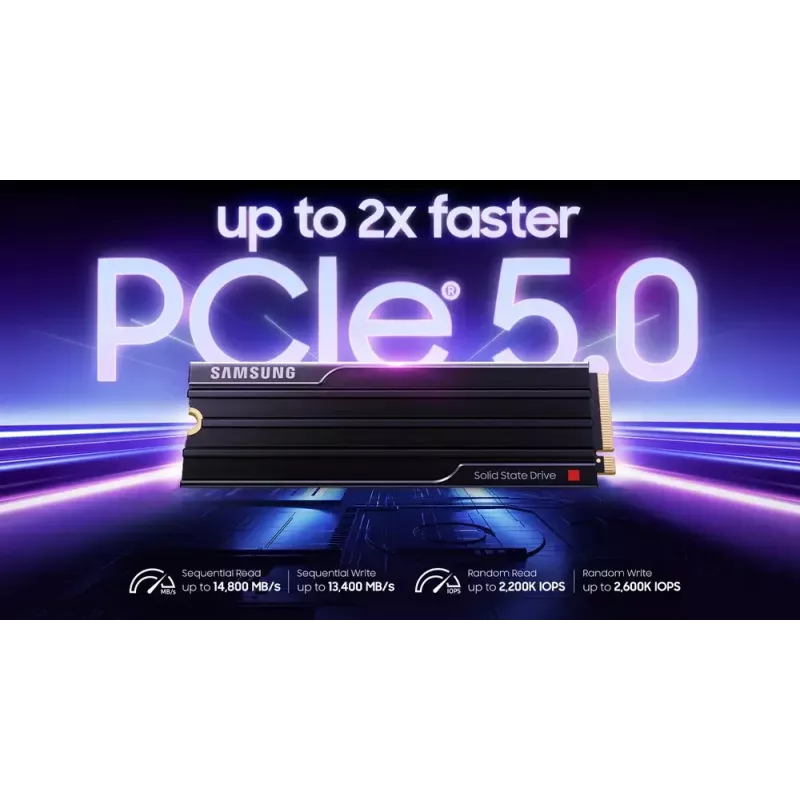 Samsung 9100 PRO Heatsink PCIe® 5.0 NVMe™ M.2 SSD - 1 TB