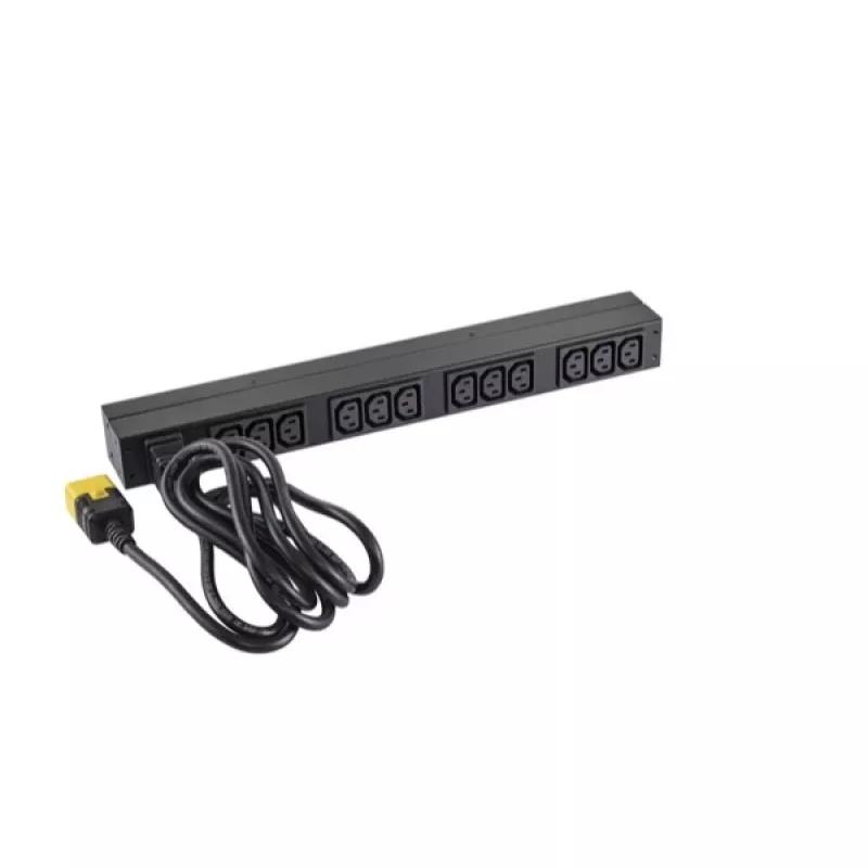 APC AP9565 Basic PDU para rack, 1U, monofásica, 16 A, 208/230 V, 3680 W, 12 salidas C13, entrada C20, cable de 2,5 m, negra