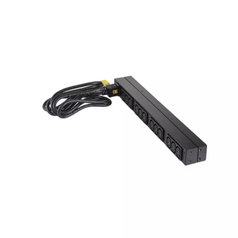 APC AP9565 Basic PDU para rack, 1U, monofásica, 16 A, 208/230 V, 3680 W, 12 salidas C13, entrada C20, cable de 2,5 m, negra