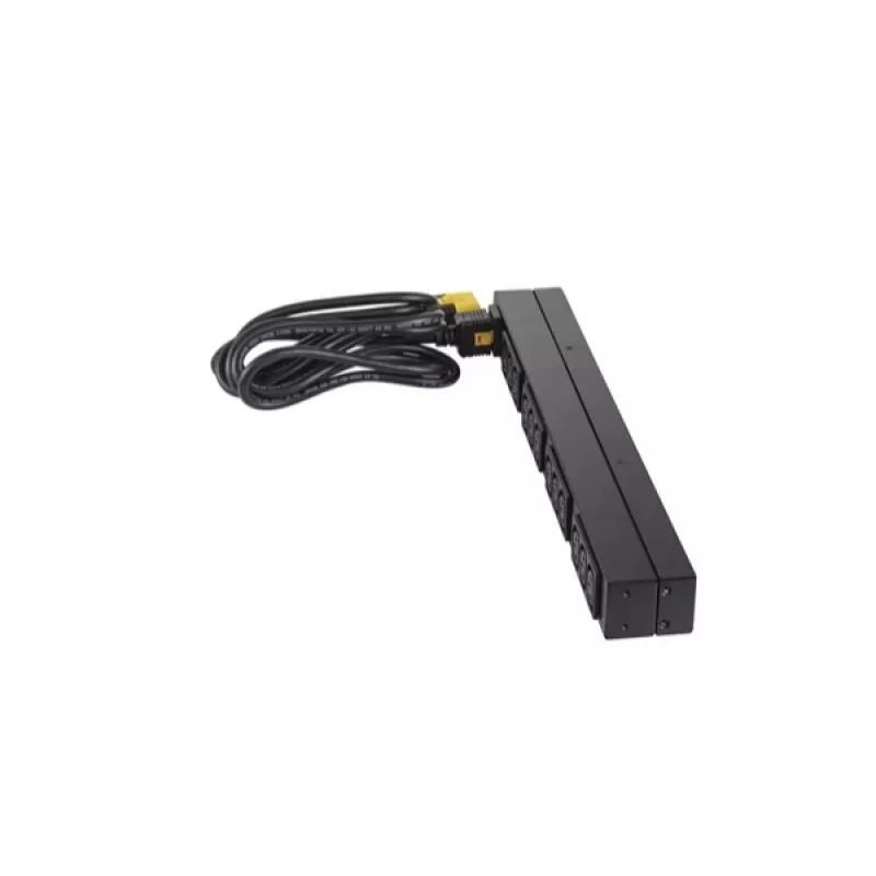 APC AP9565 Basic PDU para rack, 1U, monofásica, 16 A, 208/230 V, 3680 W, 12 salidas C13, entrada C20, cable de 2,5 m, negra
