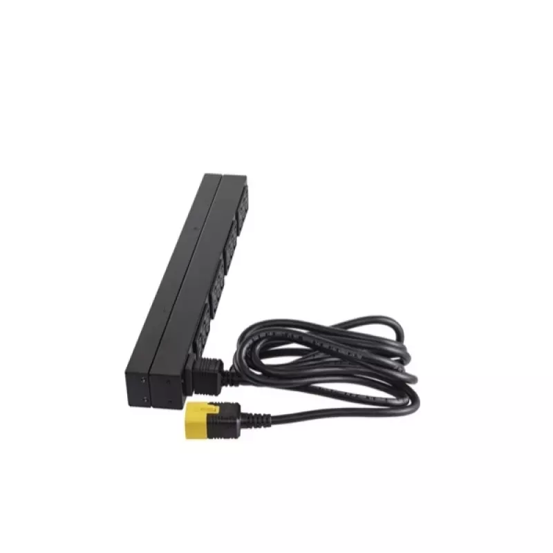 APC AP9565 Basic PDU para rack, 1U, monofásica, 16 A, 208/230 V, 3680 W, 12 salidas C13, entrada C20, cable de 2,5 m, negra