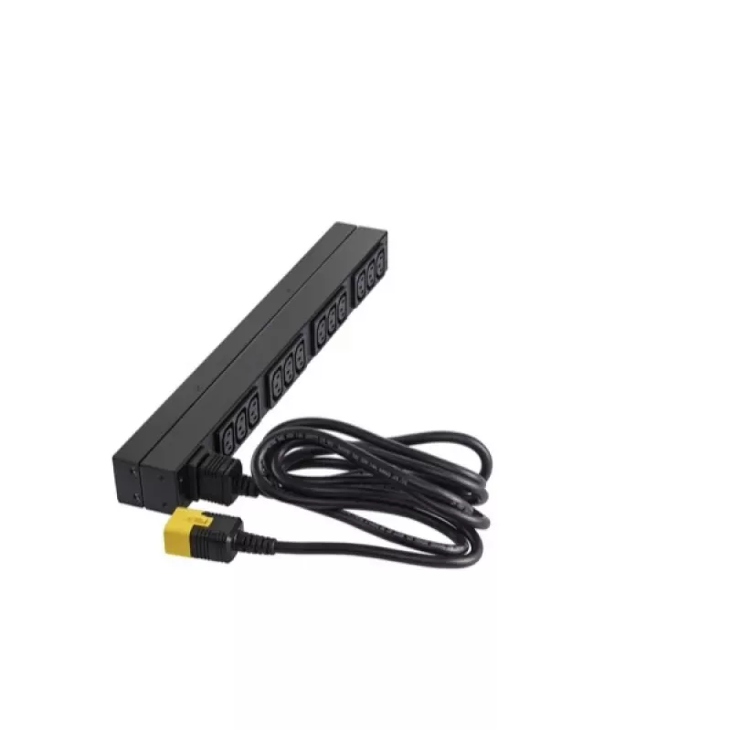 APC AP9565 Basic PDU para rack, 1U, monofásica, 16 A, 208/230 V, 3680 W, 12 salidas C13, entrada C20, cable de 2,5 m, negra