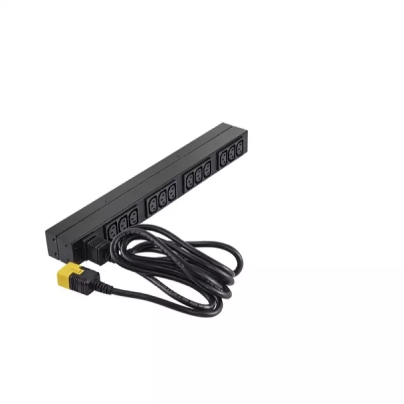 APC AP9565 Basic PDU para rack, 1U, monofásica, 16 A, 208/230 V, 3680 W, 12 salidas C13, entrada C20, cable de 2,5 m, negra