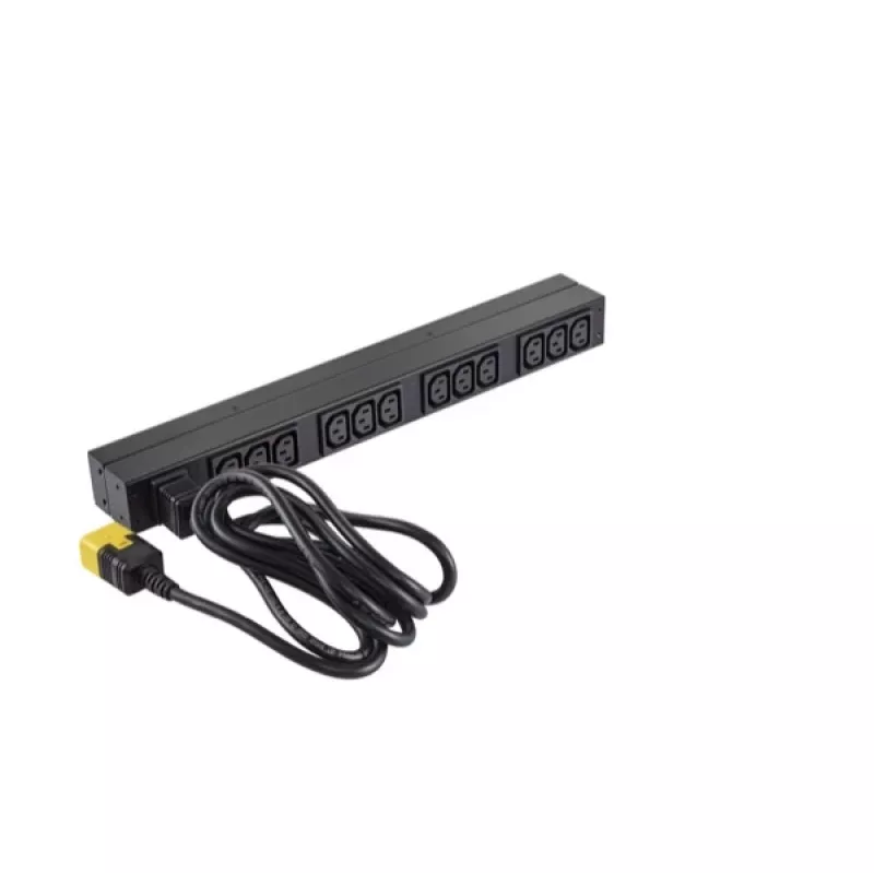 APC AP9565 Basic PDU para rack, 1U, monofásica, 16 A, 208/230 V, 3680 W, 12 salidas C13, entrada C20, cable de 2,5 m, negra