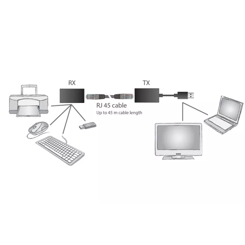 Extensor USB 1.1 DIGITUS sobre Cat5/5e/6