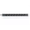 DIGITUS PDU de aluminio 1U, montable en rack potencia nominal: 16A, 4000W, 250VAC 50/60Hz, 8 tomas de seguridad