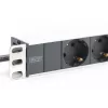 DIGITUS PDU de aluminio 1U, montable en rack potencia nominal: 16A, 4000W, 250VAC 50/60Hz, 8 tomas de seguridad