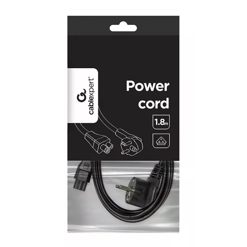 Gembird PC-186-ML12 cable de alimentación, CEE 7/7 a C5, 1,8 m, VDE, negro