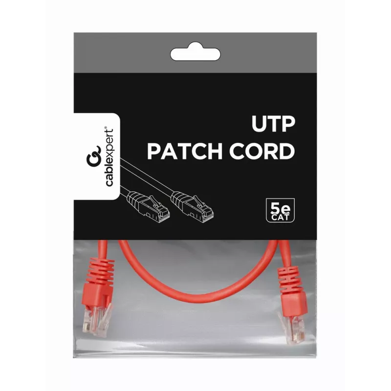 Cable de parcheo GEMBIRD - Cat 5e - UTP - 50cm - Rojo