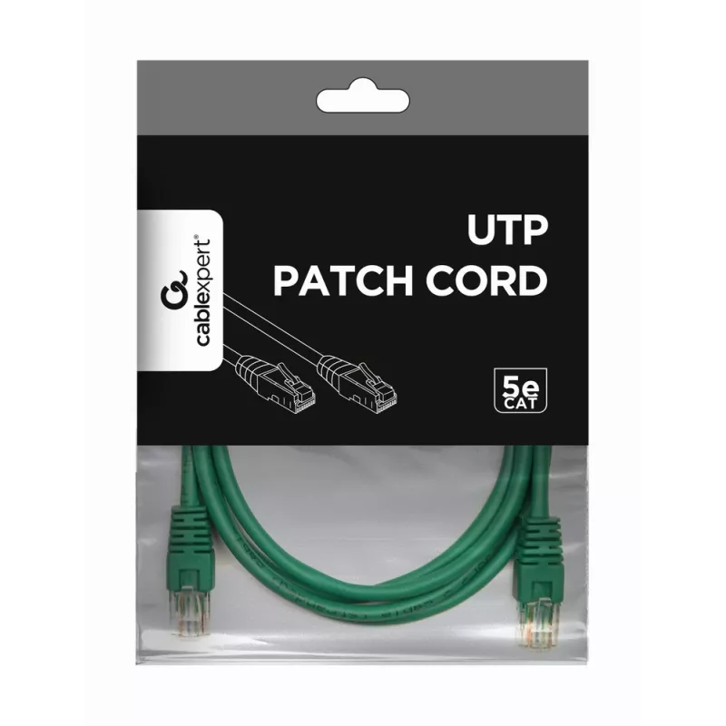 Cable de parcheo GEMBIRD – Cat 5e – UTP – 1 m – Verde