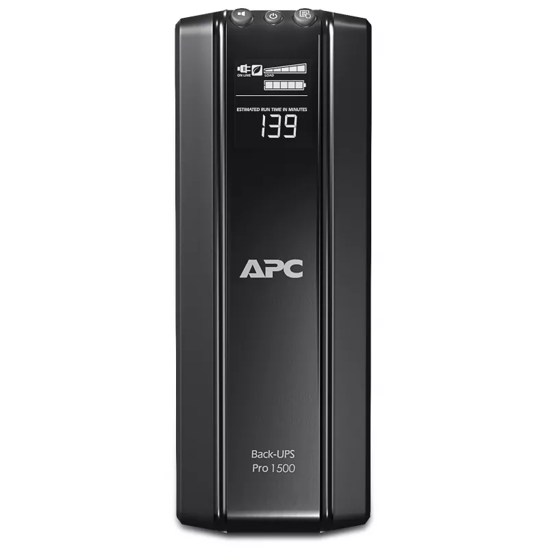 APC Back-UPS Pro, 1500VA/865W, torre, 230V, 10 tomas IEC C13, AVR, LCD, batería reemplazable por el usuario