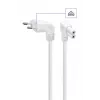 GEMBIRD cable de alimentación (C7) con conectores en ángulo de 90 grados, certificado VDE, 2,5 m, blanco