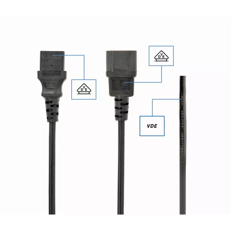 Gembird PC-186-VDE cable de alimentación, CEE 7/7 a C13, VDE, 1,8 m, negro