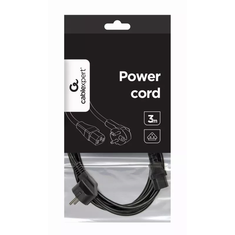 GEMBIRD Cable de alimentación C13 certificado VDE 3 m (envase a granel)