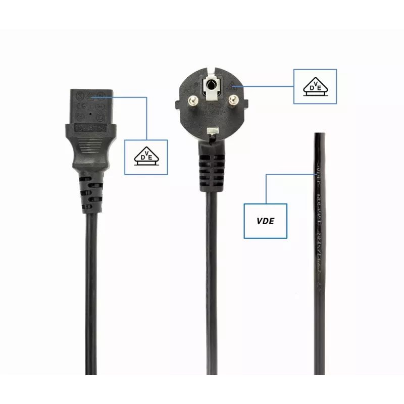 GEMBIRD Cable de alimentación C13 certificado VDE 3 m (envase a granel)