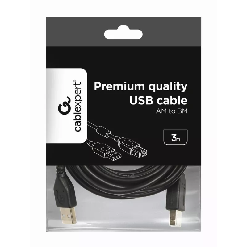 Cable GEMBIRD de calidad premium USB conector A macho a conector B macho, 3 m