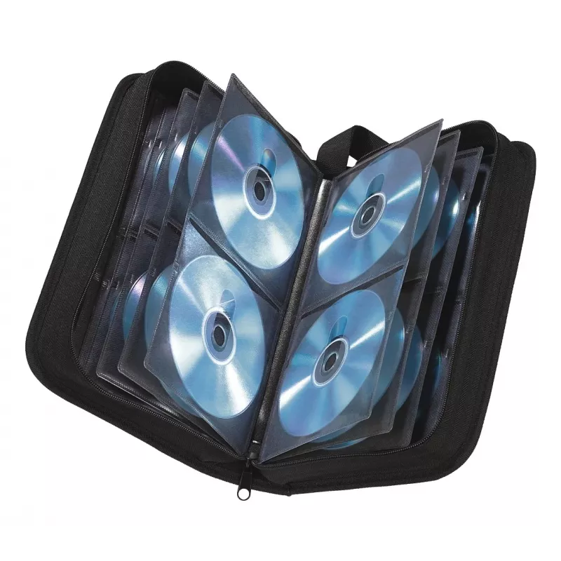 Funda de nailon Hama para 64 CD, 64 discos, negra, nailon