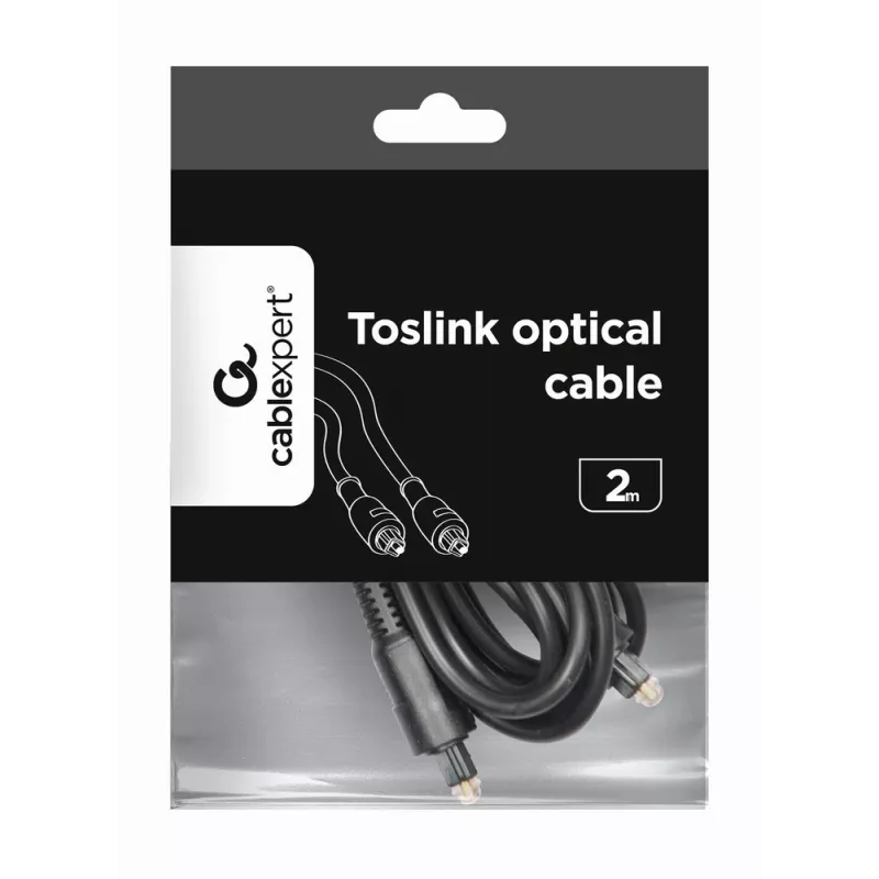 Cable de audio, Gembird Toslink, 2 m, negro, conector macho-conector macho