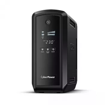 Sistema de alimentación ininterrumpida CYBERPOWER CP900EPFCLCD — 0.9 kVA (540 W), 6 tomas AC, LCD, onda senoidal pura, torre