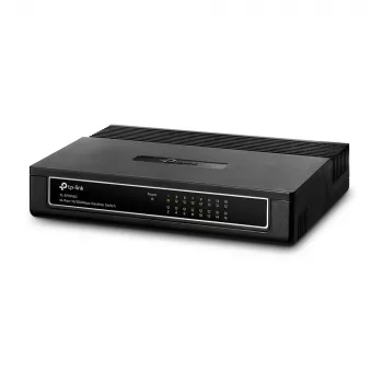 TP-Link Switch de escritorio de 16 puertos 10/100Mbps, no gestionado, Fast Ethernet (10/100), full duplex, montaje en rack, montaje en pared