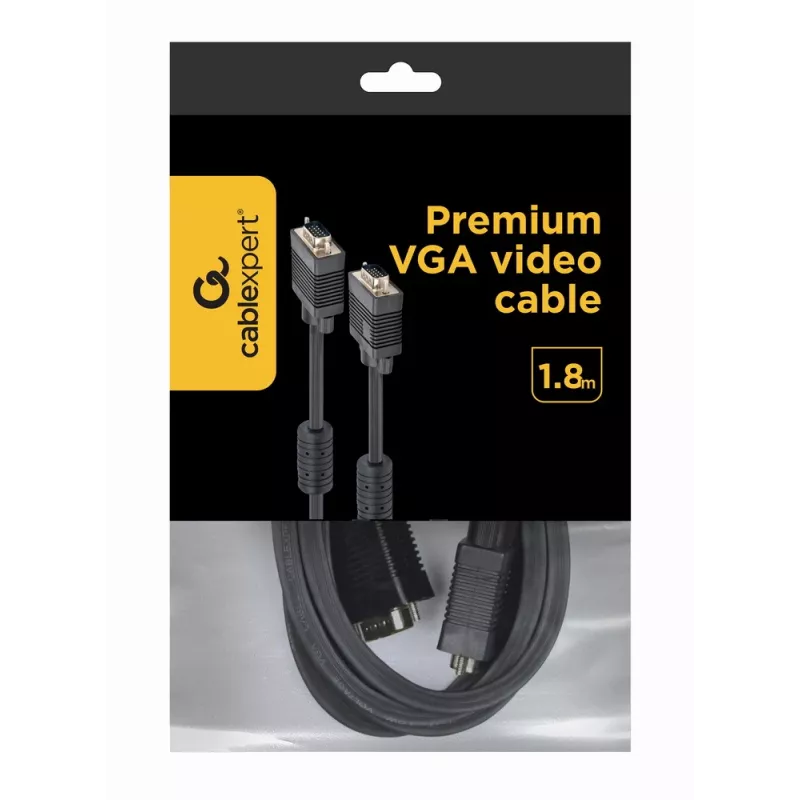 GEMBIRD Cable VGA Premium HD15M/HD15M doble apantallado con 2*ferrita 2,0 m / negro