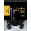 Cable GEMBIRD Premium VGA - HD15M/HD15M - doble apantallado con 2 x núcleo de ferrita 20m - negro