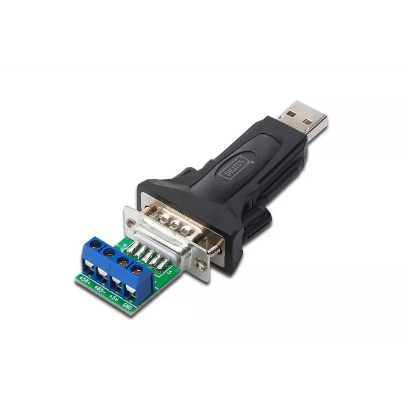 Convertidor DIGITUS USB 2.0 a serie RS485 incl. cable USB-A 80 cm USB-A M / USB-A F