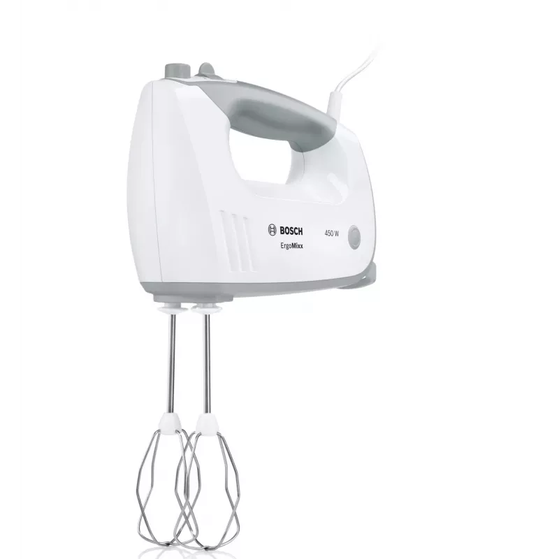 Batidora de mano Bosch MFQ36460 ErgoMixx con vaso y soporte 450 W Blanco