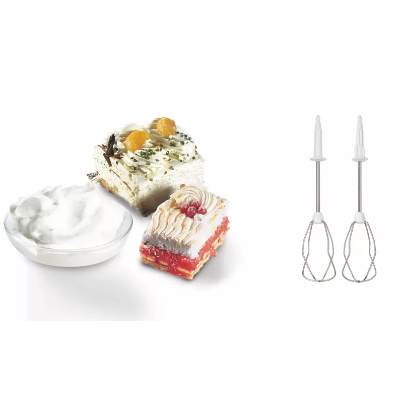 Batidora de mano Bosch MFQ36460 ErgoMixx con vaso y soporte 450 W Blanco