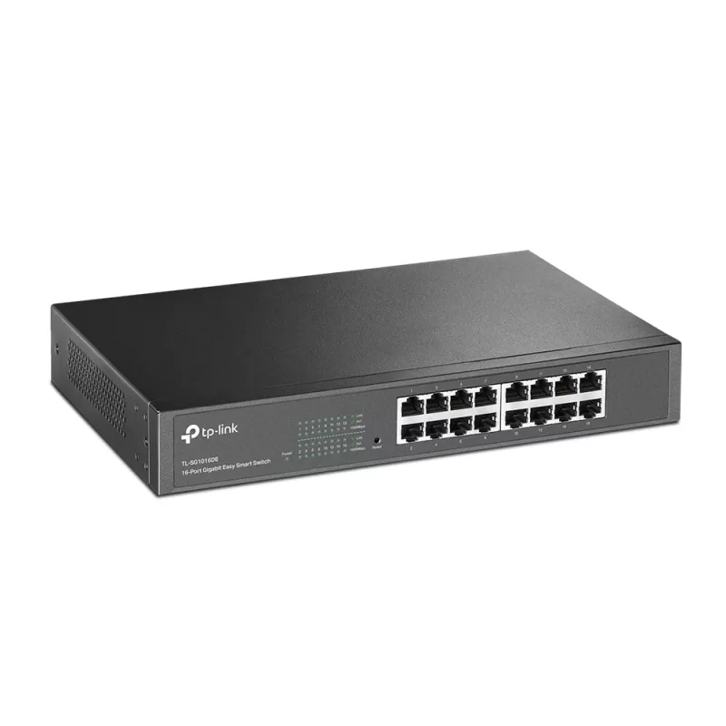 TP-Link Switch de red Gigabit Easy Smart de 16 puertos, gestionado, L2, Gigabit Ethernet (10/100/1000), montaje en rack, 1U