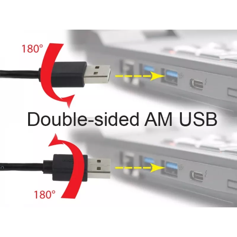 GEMBIRD cable USB 2.0 AM a Micro-USB de doble cara, 1 m - negro