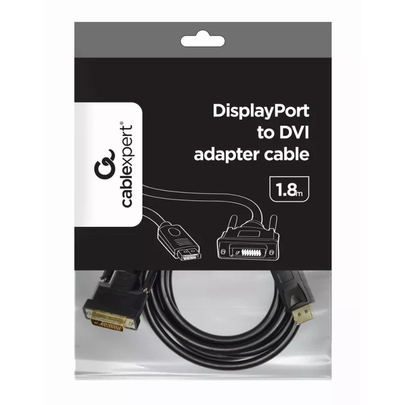 Gembird CC-DPM-DVIM-6 cable adaptador de DisplayPort a DVI-D, 1,8 m