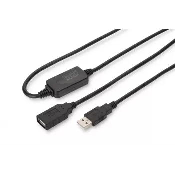 Cable repetidor USB 2.0 DIGITUS USB A macho / A hembra 15 m (DA-73101)