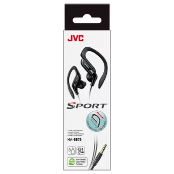 JVC HA-EB75 Sports Con cable Negro, Con cable, 16 - 20000 Hz, Música, 21.1 g, Auriculares, Negro