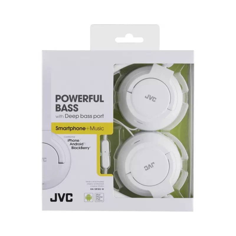 JVC HA-SR185-W-E Auriculares ligeros, con cable, 10 - 22000 Hz, llamadas/música, 108 g, headset, blanco