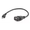 GEMBIRD cable USB OTG AF a Micro BM 15 cm - negro