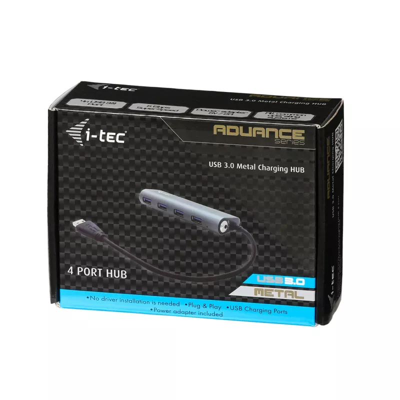 Hub USB i-tec Metal Superspeed USB 3.0 hub de 4 puertos 5000 Mbit/s gris