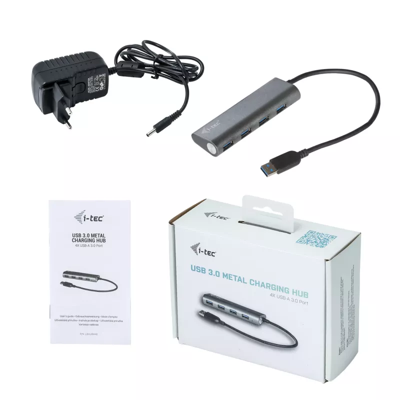 Hub USB i-tec Metal Superspeed USB 3.0 hub de 4 puertos 5000 Mbit/s gris