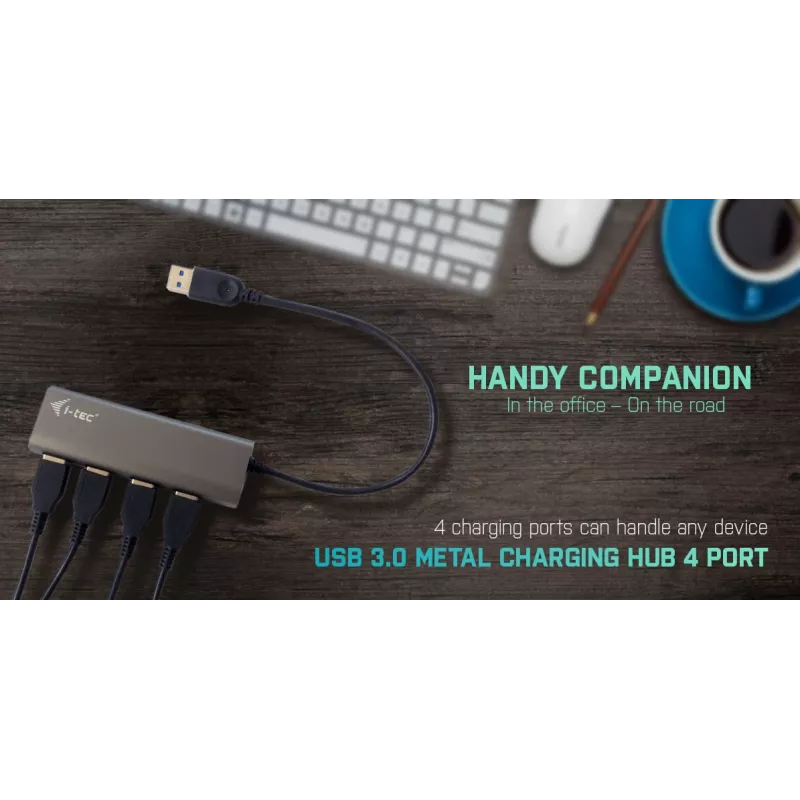 Hub USB i-tec Metal Superspeed USB 3.0 hub de 4 puertos 5000 Mbit/s gris