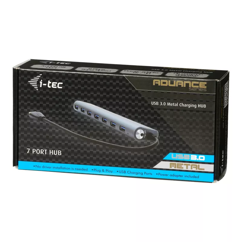 Hub USB 3.0 Superspeed de metal i-tec de 7 puertos