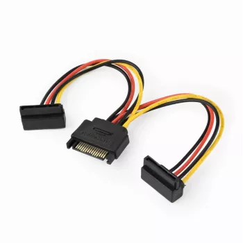 GEMBIRD Cable distribuidor de alimentación SATA con conectores de salida en ángulo, 15 cm