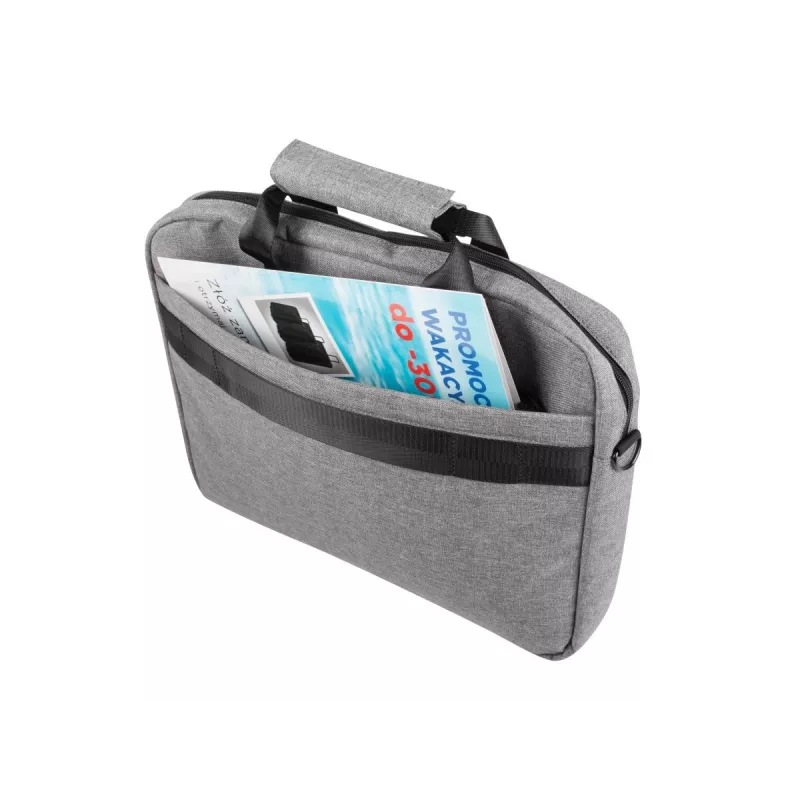 Bolso bandolera NATEC Mustela para portátiles de hasta 39,6 cm (15,6 inch), poliéster, gris, bolsillo frontal, correa de hombro