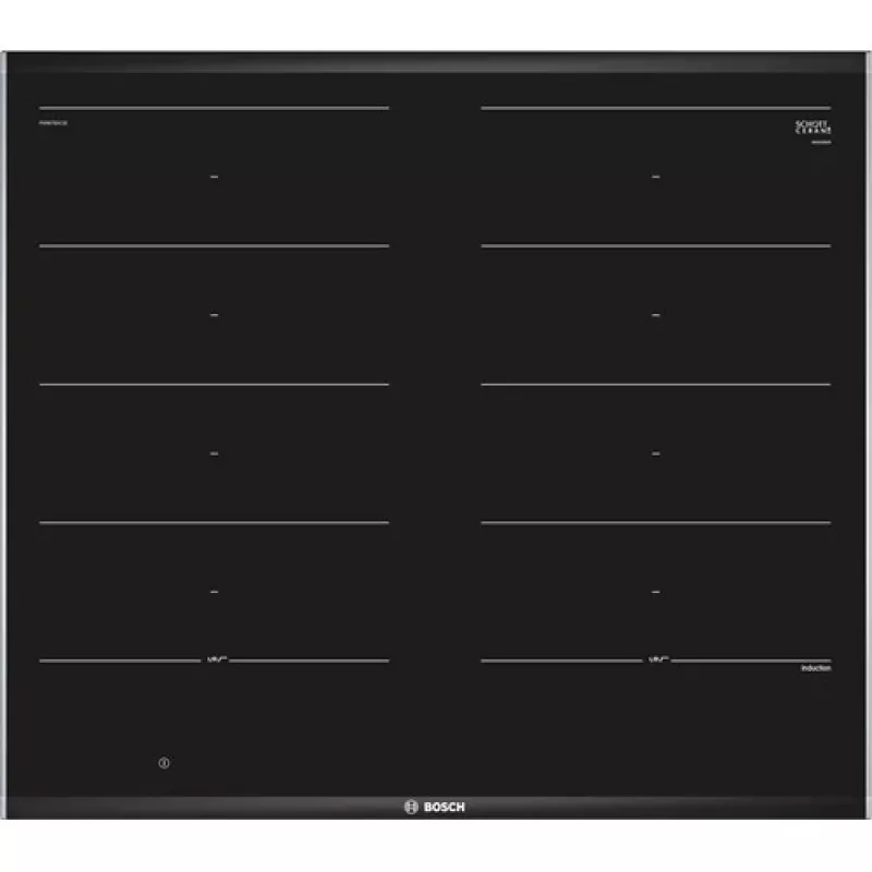 Bosch PXX675DC1E Placa de cocina Negra, acero inoxidable de encastre placa de inducción 4 zona(s)