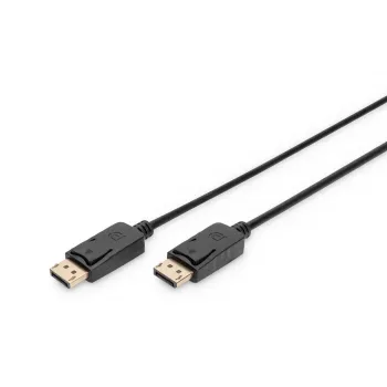 DIGITUS cable de conexión DisplayPort, DP macho/macho, 3 m con bloqueo, Ultra HD 4K, negro